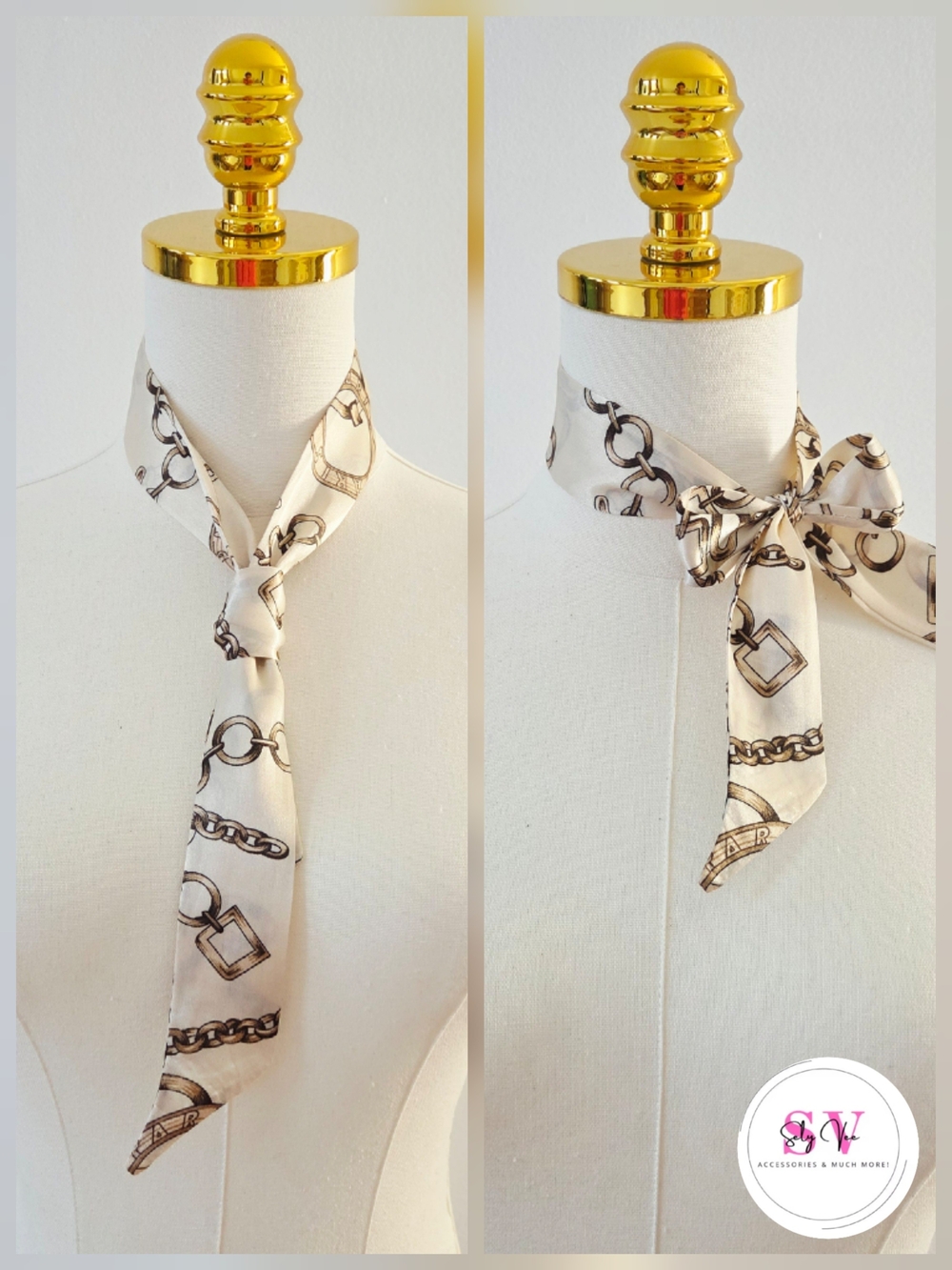 Chain-Print Neckerchief Scarf/ Headband